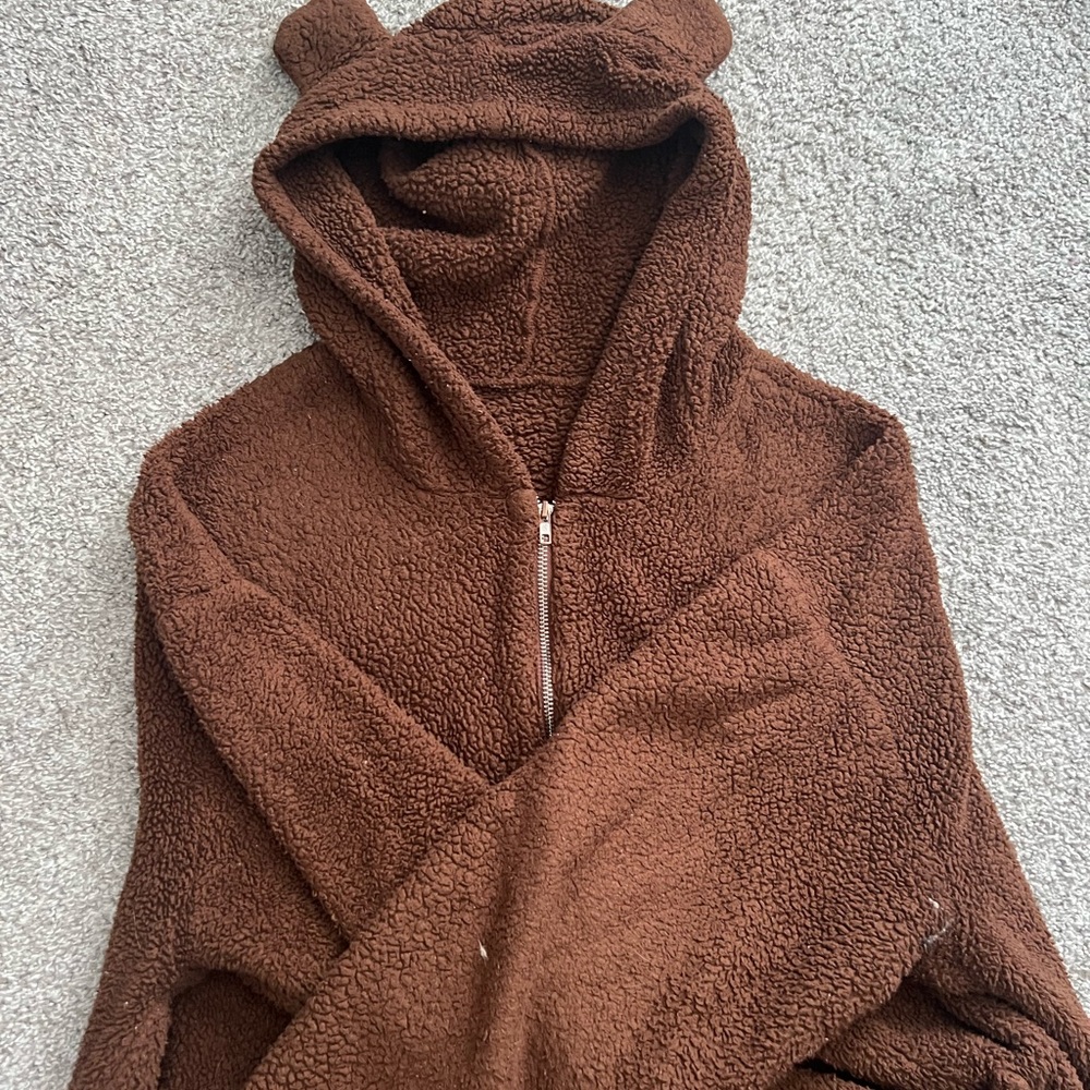Cozy Brown Sherpa Hoodie